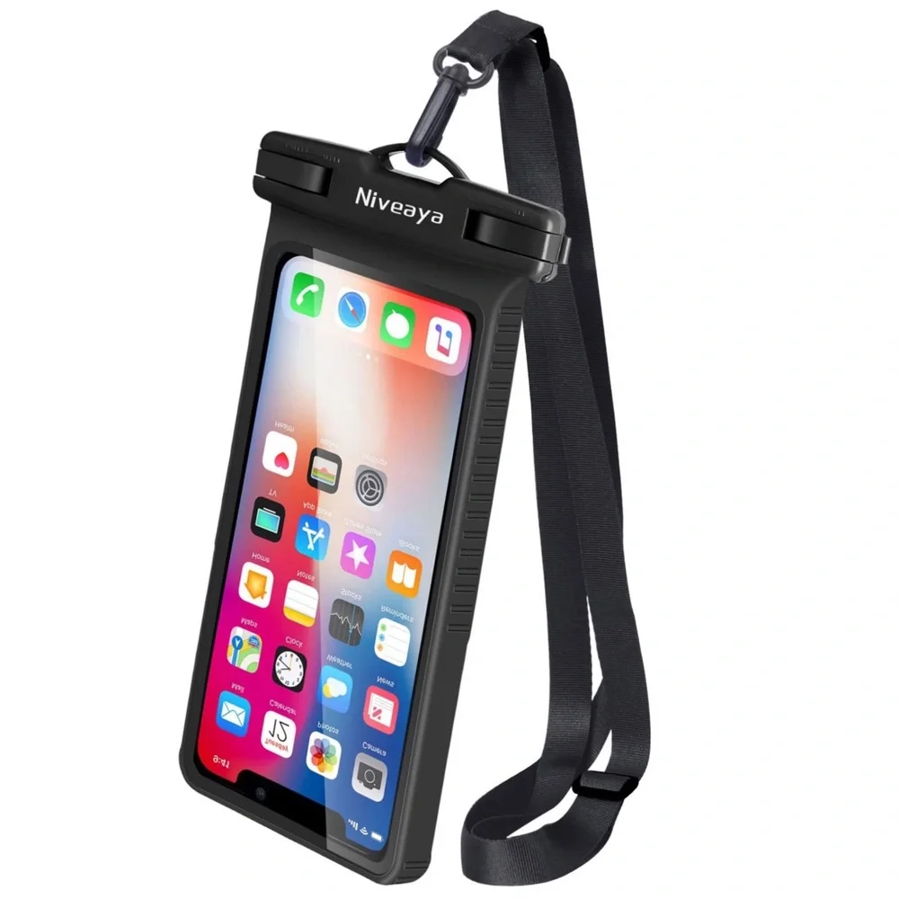 3D Waterproof Phone Case IPX8 Shockproof Phone Pouch Dry Bag Cover Black